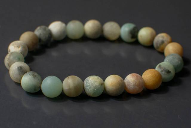 Bracelet en pierre d'Amazonite multi perles
