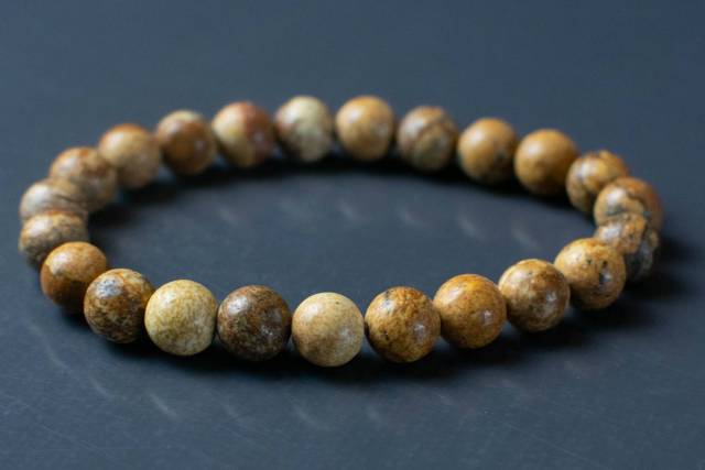 Bracelet en pierre de Bois fossile
