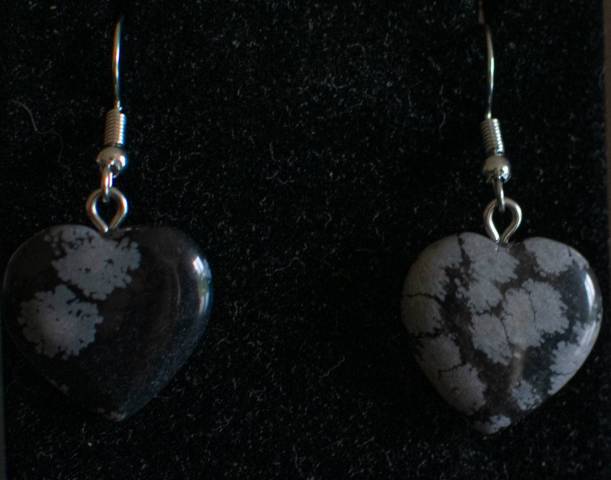 Coeur d'Obsidienne Neige 4cm