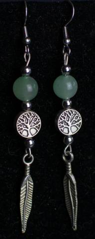 Aventurine verte et Plume