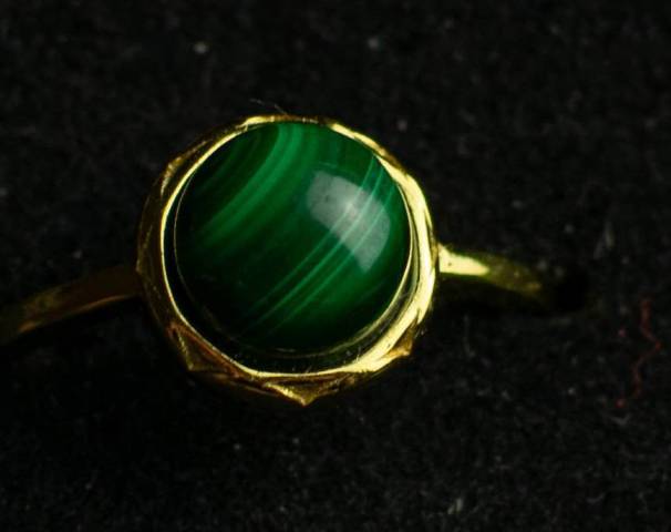Bague argent 925 Malachite ronde