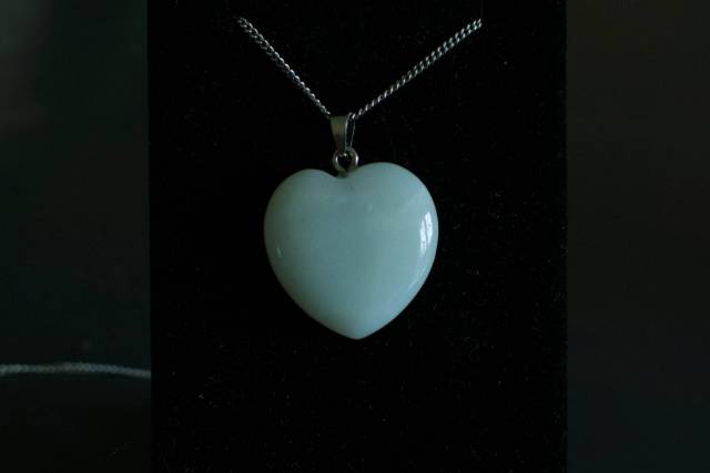 Pendentif Coeur Amazonite Blanche 